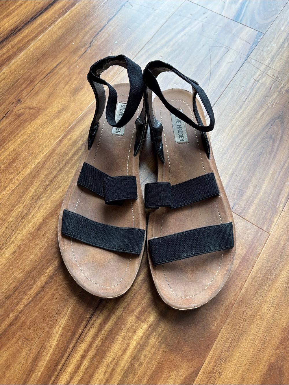 Steve Madden Black Strappy Ankle-Tie Sandals